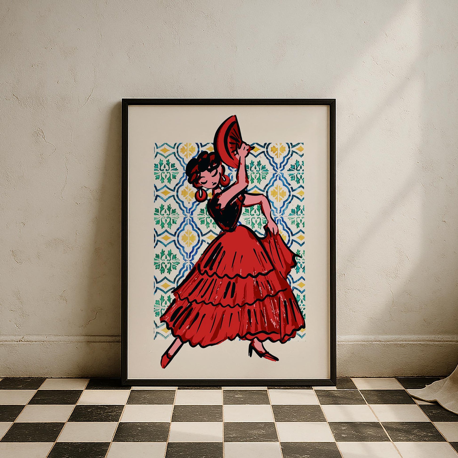 Flamenco Seramik Desen I Akdeniz İspanya Koleksiyonu Mutfak Duvar Tablosu