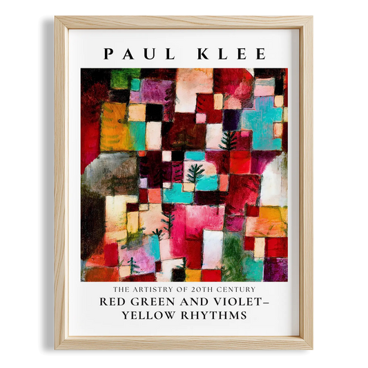 Paul Klee Kırmızı Yeşil Mor-Sarı Ritimler Suluboya I Duvar Tablosu