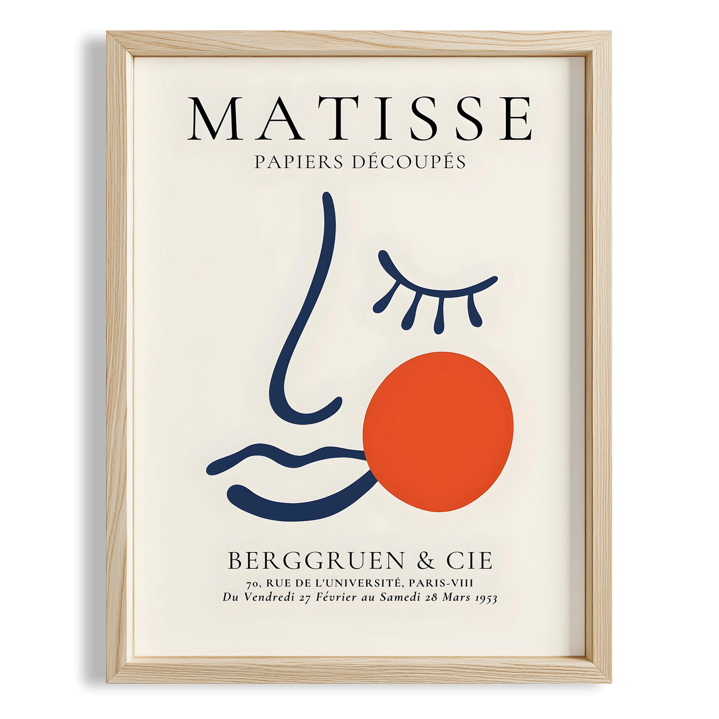 Matisse Kağıt Kesimleri Serisi Picasso Soyut Kadın Silüeti I Duvar Tablosu