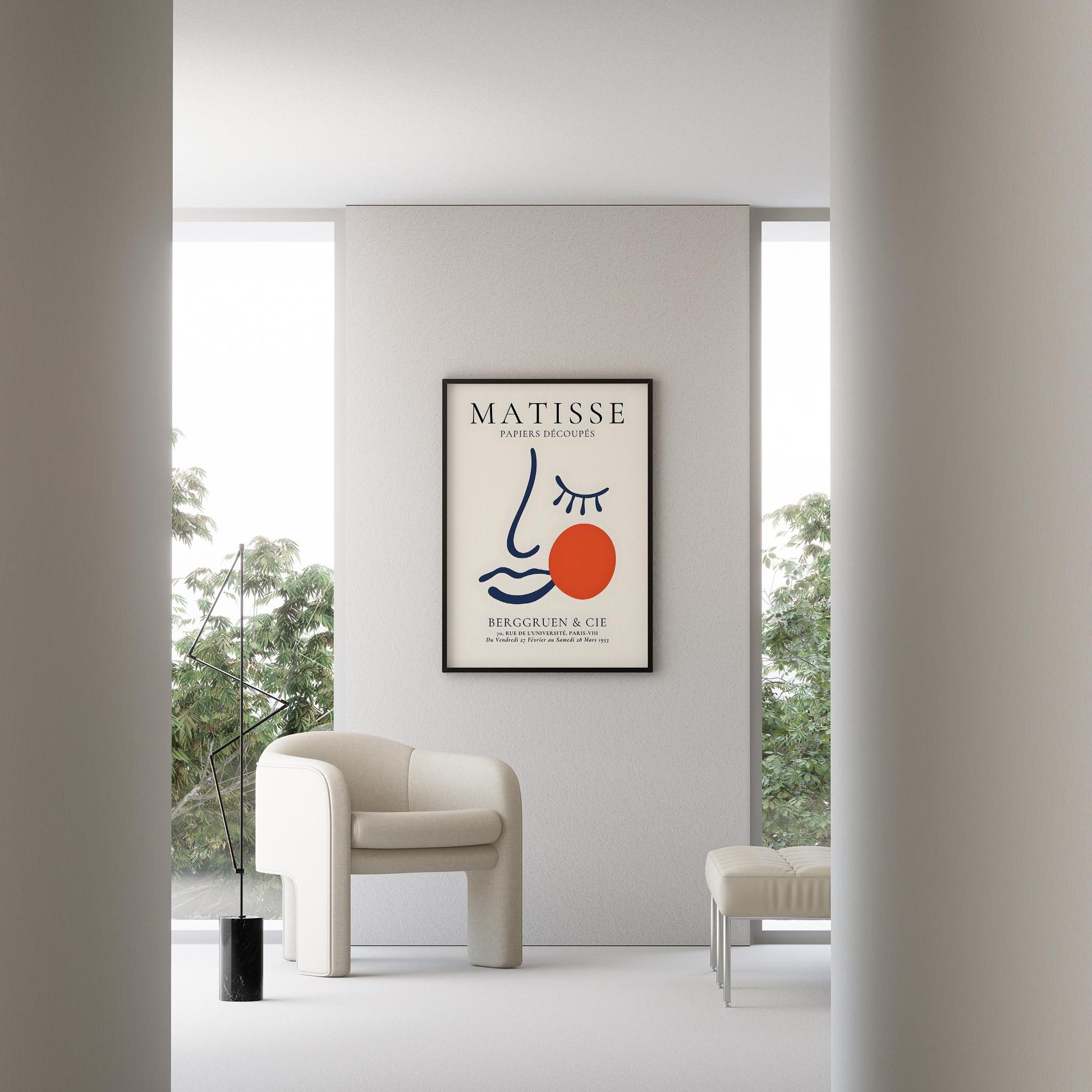 Matisse Kağıt Kesimleri Serisi Picasso Soyut Kadın Silüeti I Duvar Tablosu