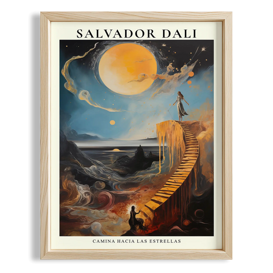 Ay Merdiveni - Salvador Dali Ahşap Duvar Tablosu