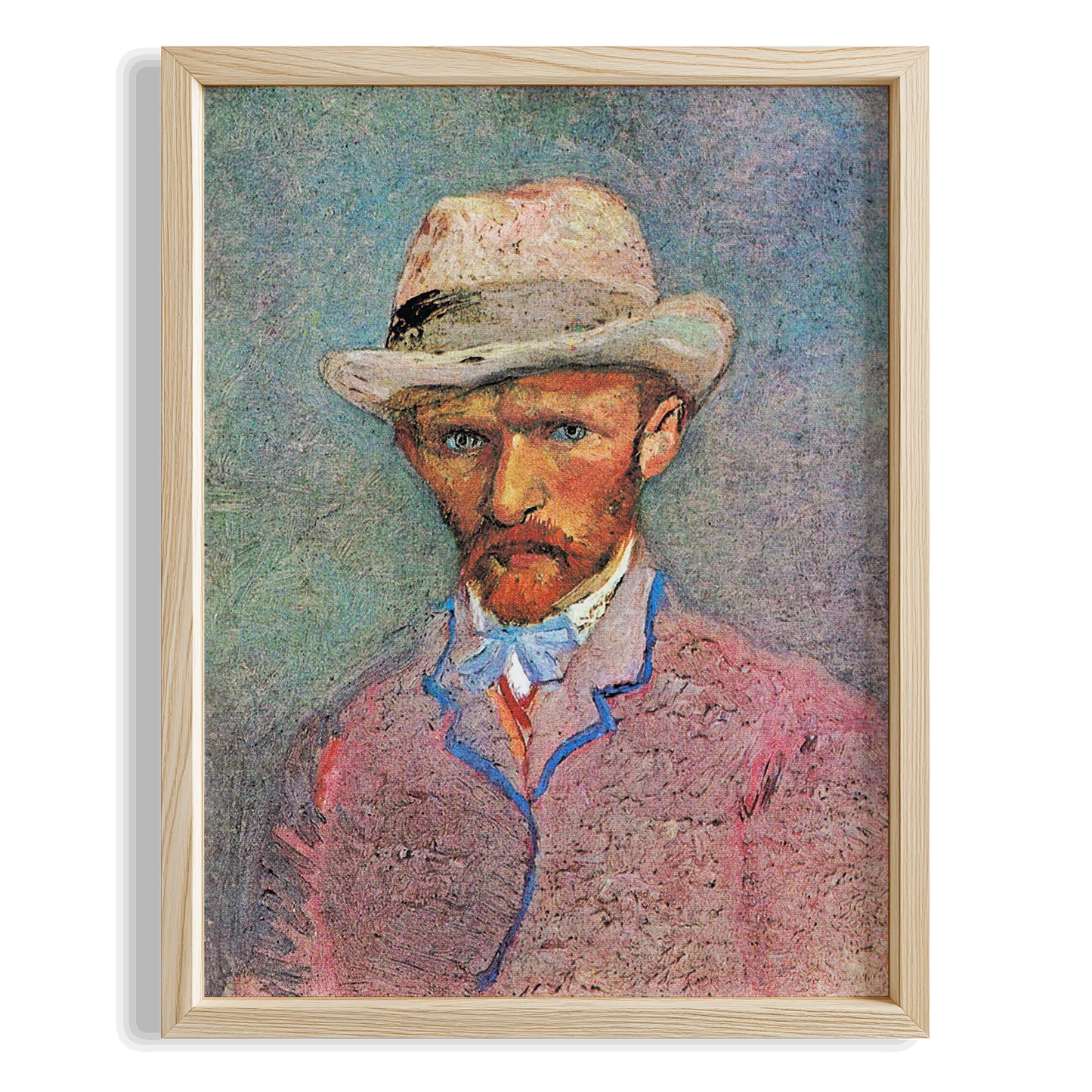 Şapkalı Otoportre - Vincent Van Gogh Ahşap Duvar Tablosu