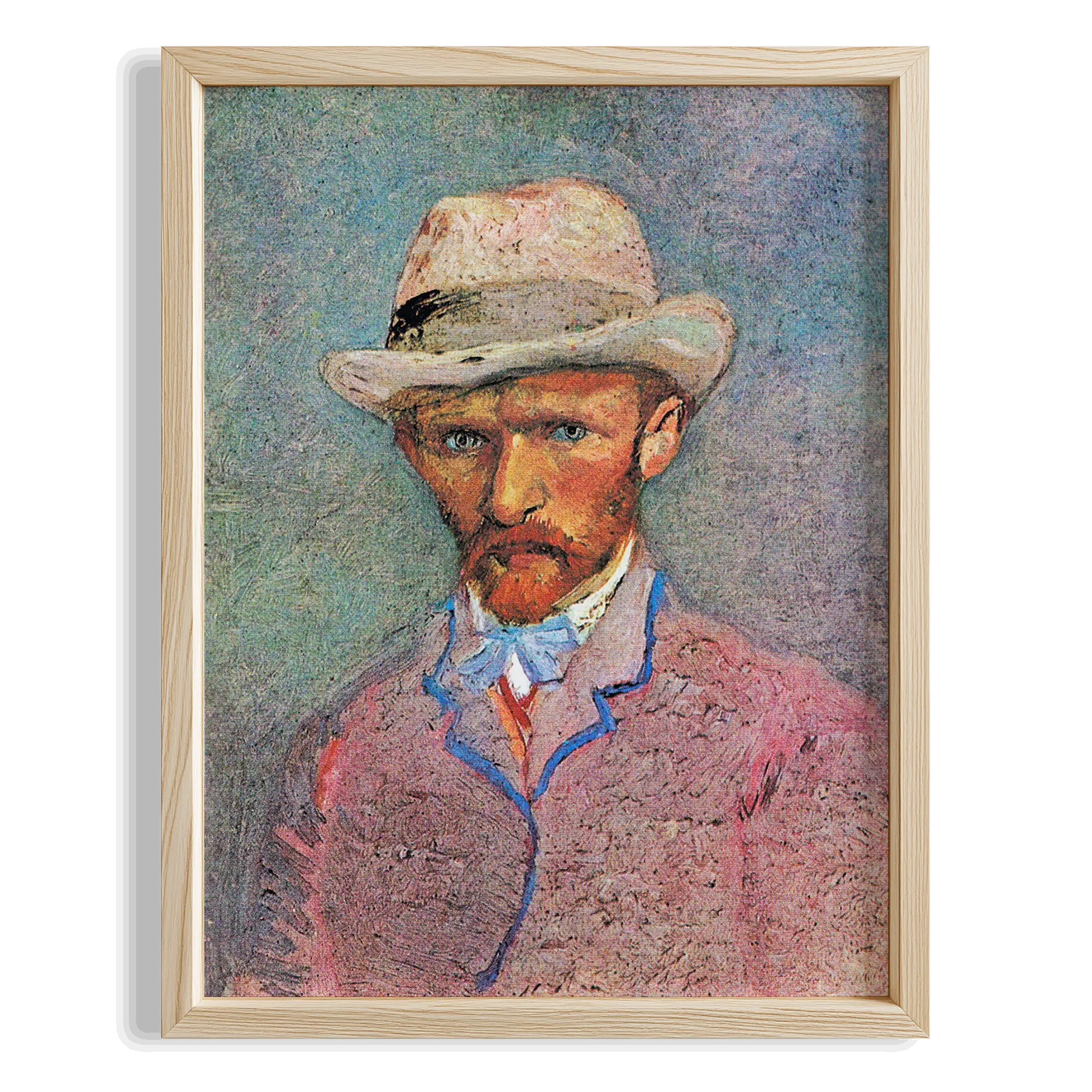 Şapkalı Otoportre - Vincent Van Gogh Ahşap Duvar Tablosu