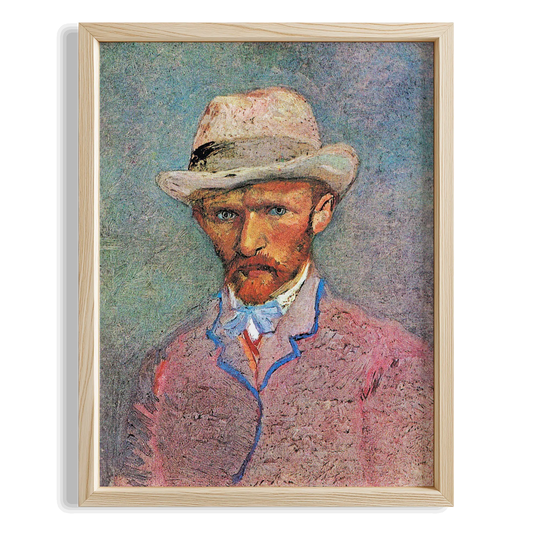 Şapkalı Otoportre - Vincent Van Gogh Ahşap Duvar Tablosu