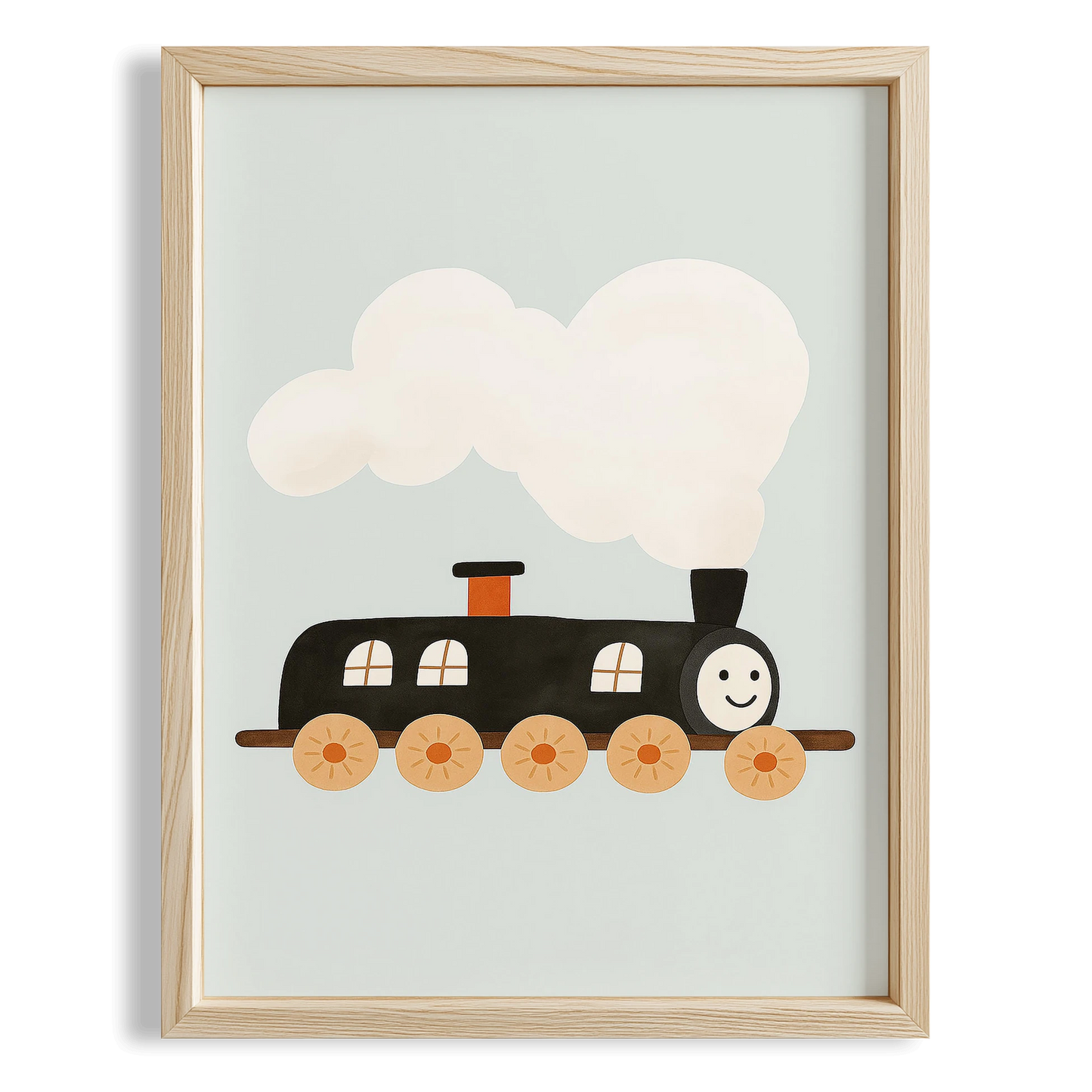 Sevimli Tren Çocuk Odası Ahşap Tablo
