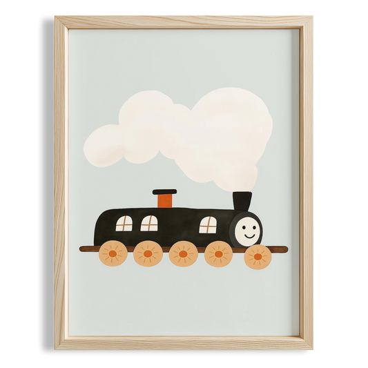 Sevimli Tren Çocuk Odası Ahşap Tablo