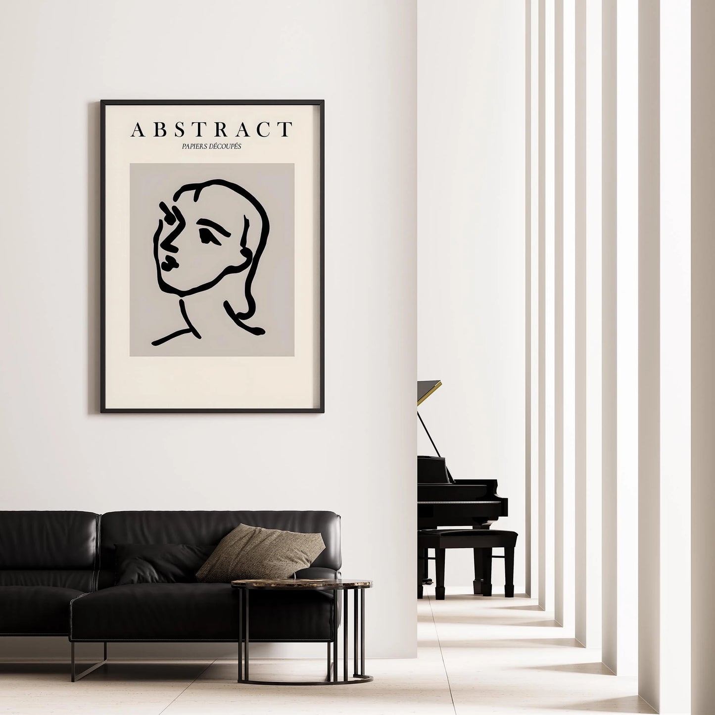 Matisse Kağıt Kesimleri Minimalist Çizgi Sanatı Estetik Kadın Portresi IV Duvar Tablosu