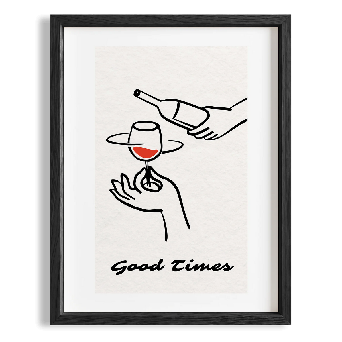 Good Time Şarap Tipografi Mutfak Duvar Tablosu