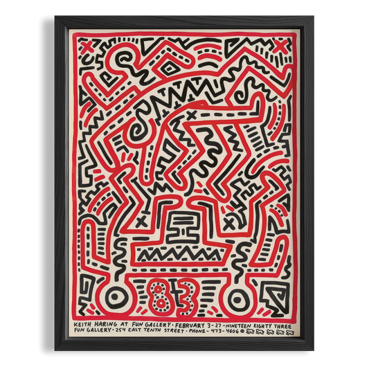 Kırmızı Labirent - Keith Haring Ahşap Duvar Tablosu