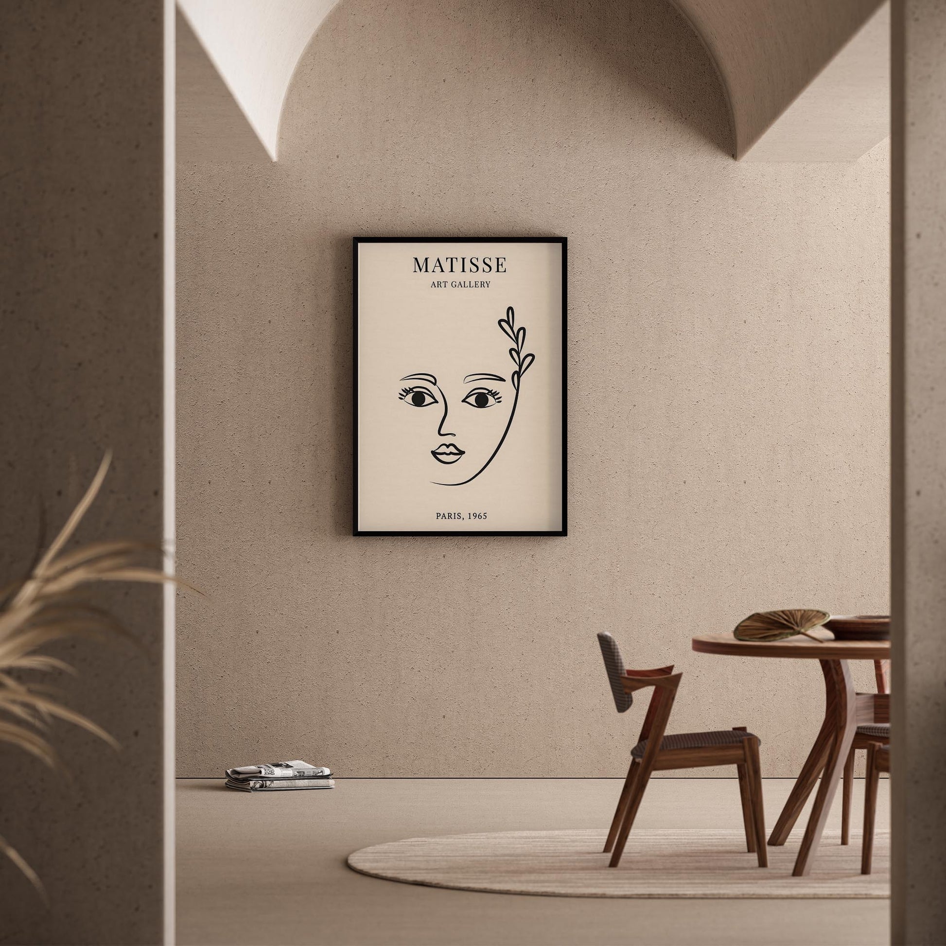 Matisse Kağıt Kesimleri Minimalist Çizgi Sanatı Estetik Kadın Portresi II Duvar Tablosu