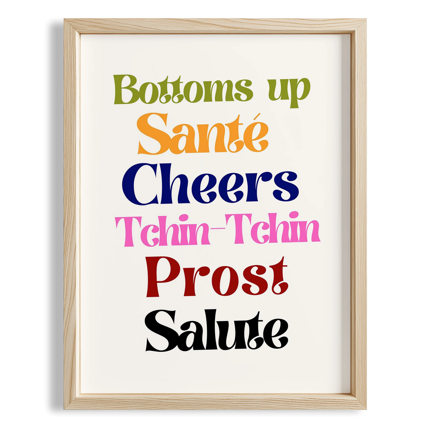Salute Cheers Tipografi Mutfak Duvar Tablosu
