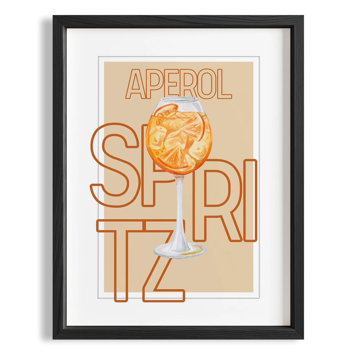 Aperol Spritz Tipografik Kokteyl Mutfak Duvar Tablosu