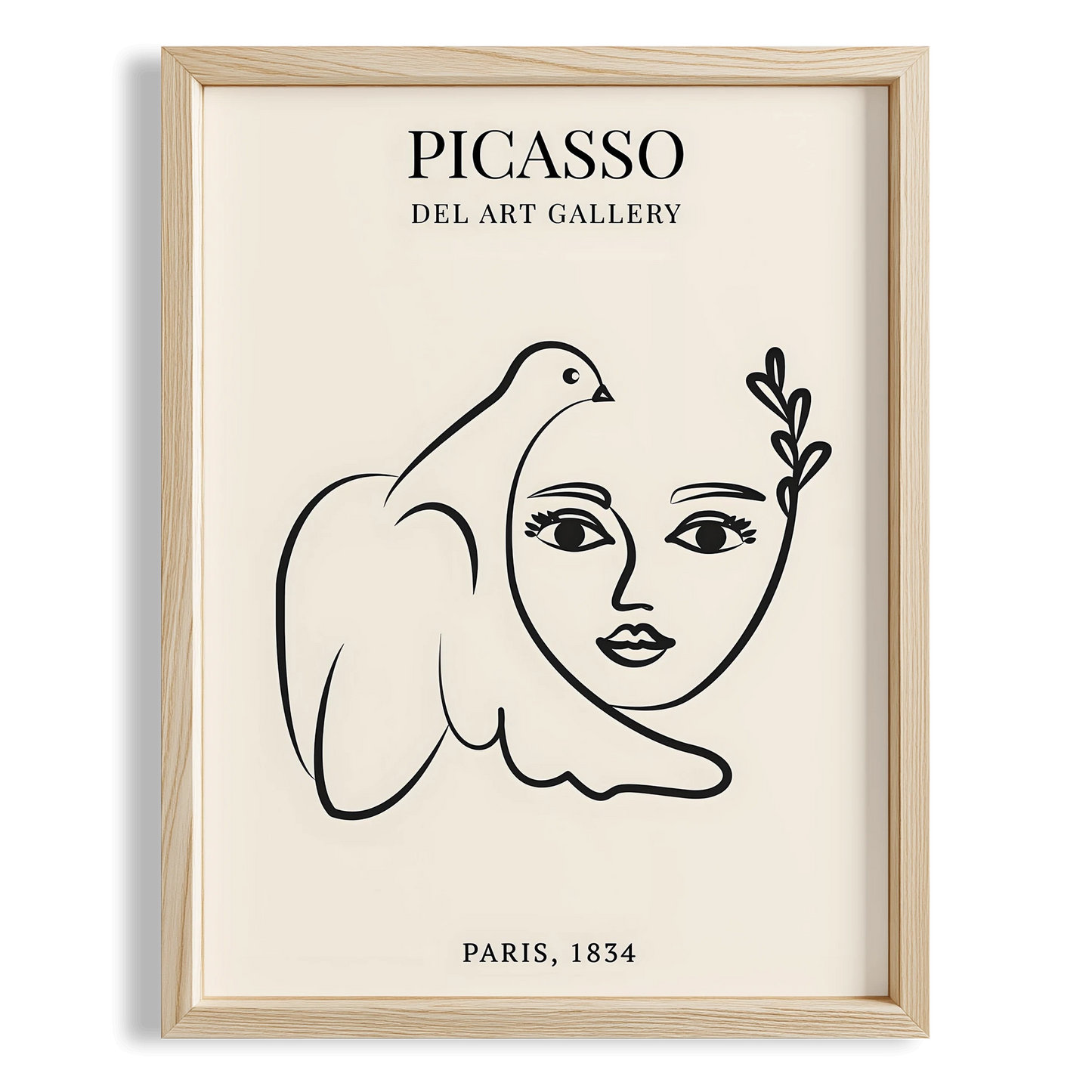 Matisse Kağıt Kesimleri Picasso Abstract Kadın Silüeti ve Kuş Sol I Duvar Tablosu