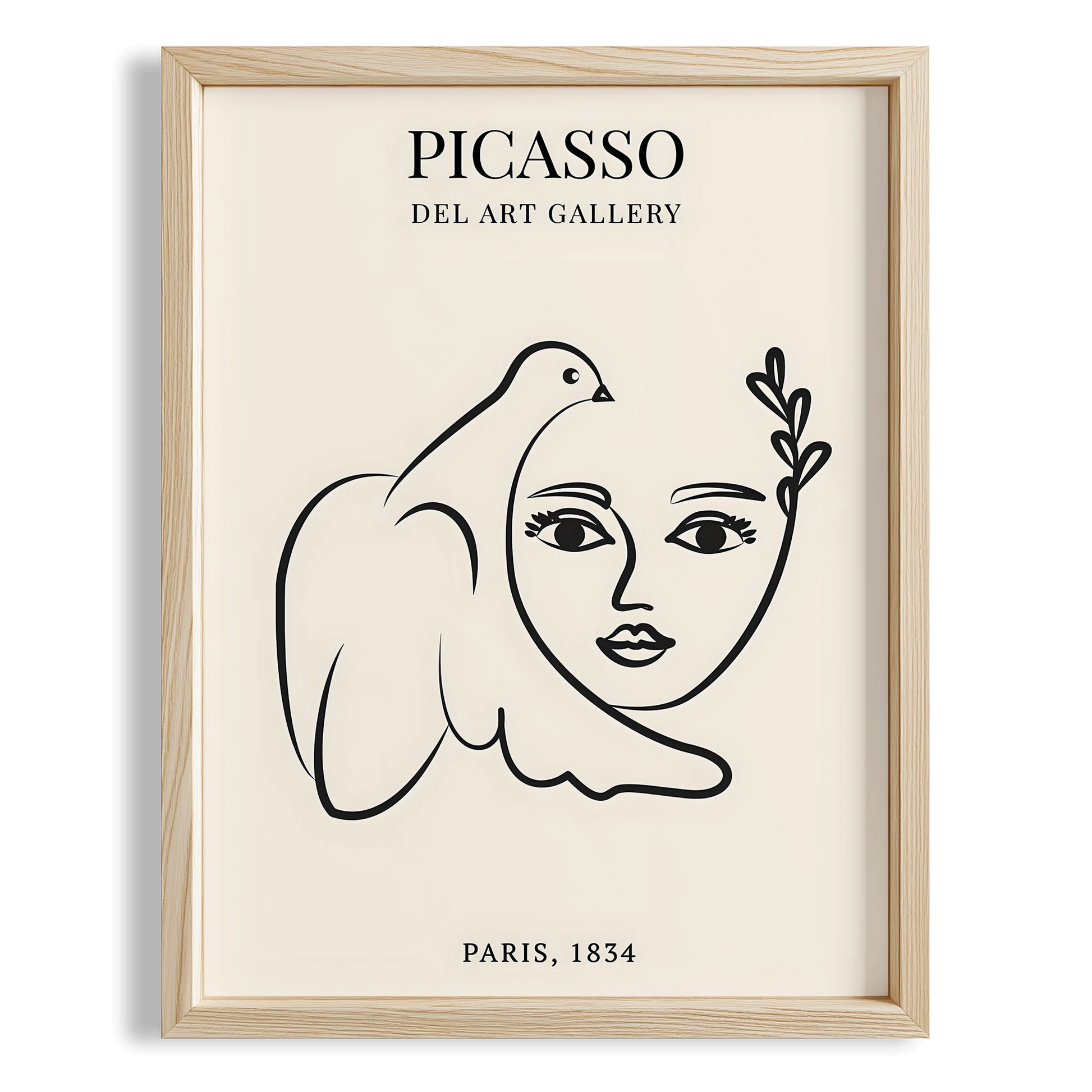 Matisse Kağıt Kesimleri Picasso Abstract Kadın Silüeti ve Kuş Sol I Duvar Tablosu