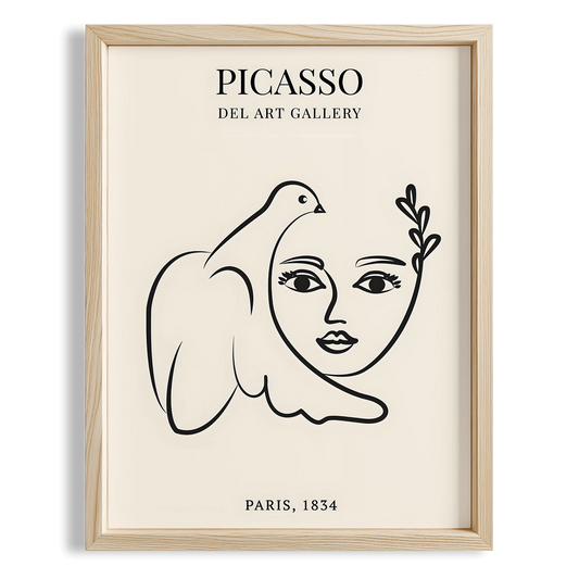 Matisse Kağıt Kesimleri Picasso Abstract Kadın Silüeti ve Kuş Sol I Duvar Tablosu