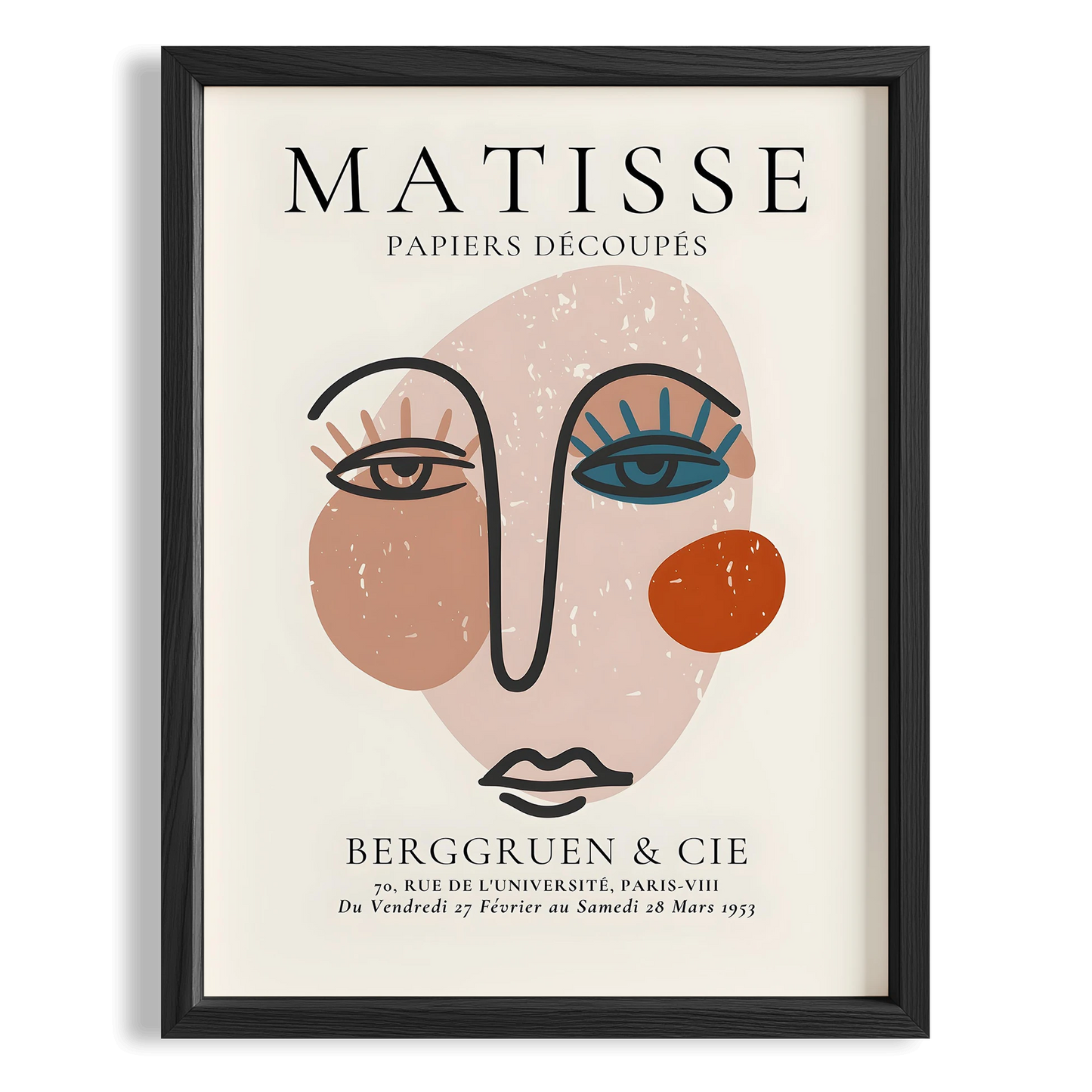 Matisse Kağıt Kesimleri Picasso Soyut Kadın Silüeti Toprak Tonları I Duvar Tablosu