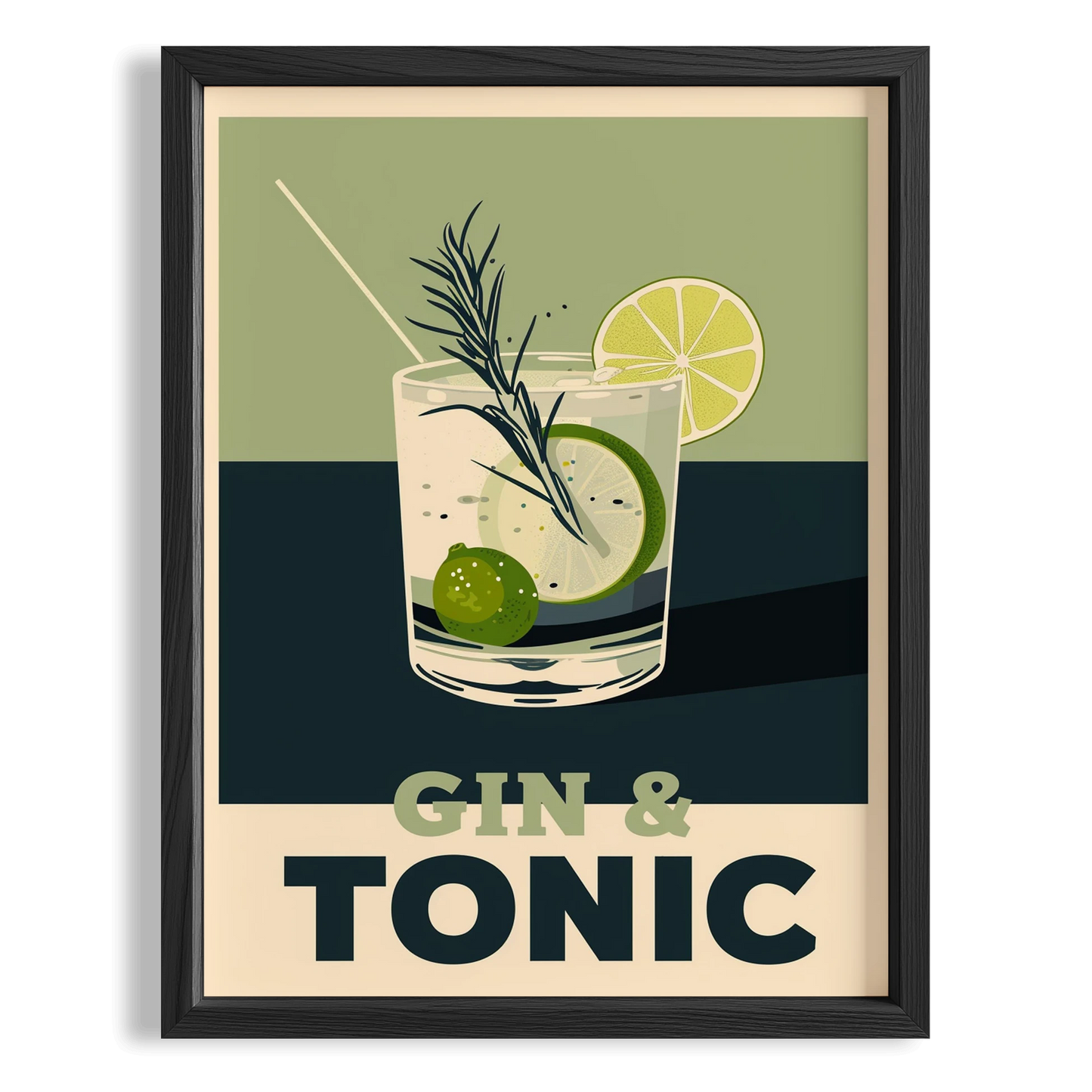 Gin & Tonic Kokteyli Retro Mutfak Duvar Tablosu