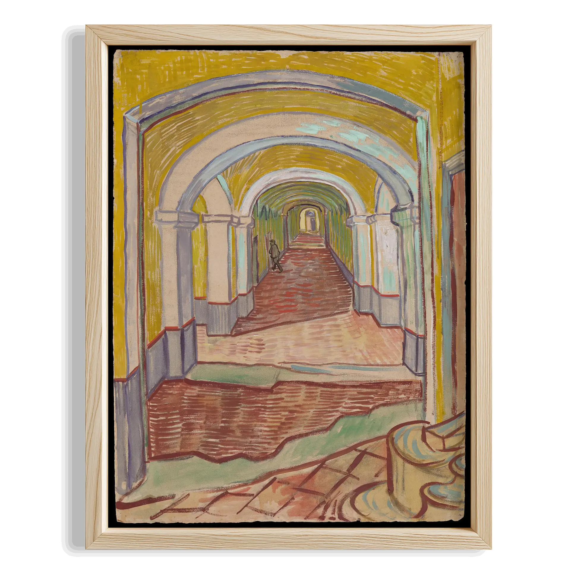 Sarı Koridor - Vincent Van Gogh Ahşap Duvar Tablosu