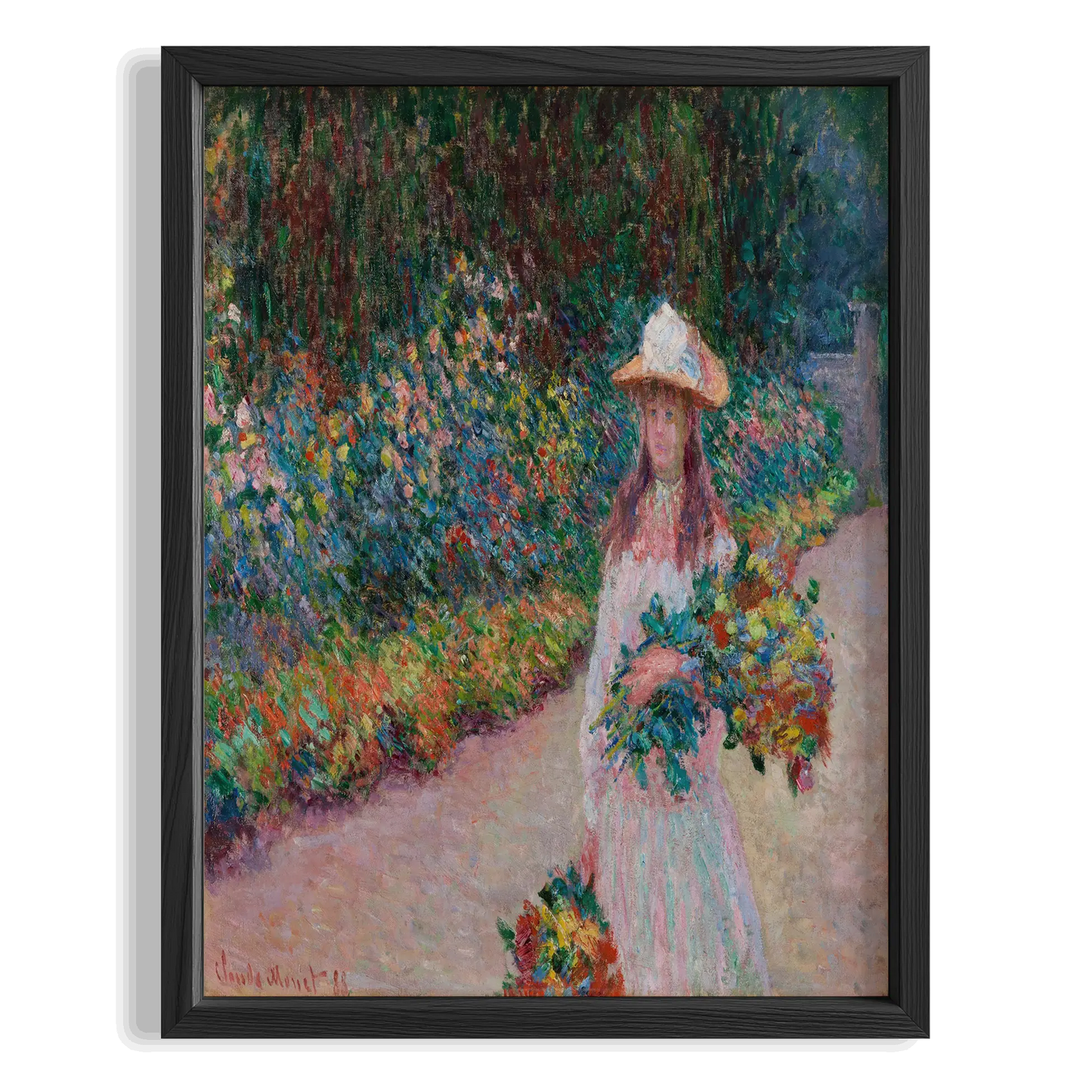 Bahçede Kadın - Claude Monet Ahşap Duvar Tablosu