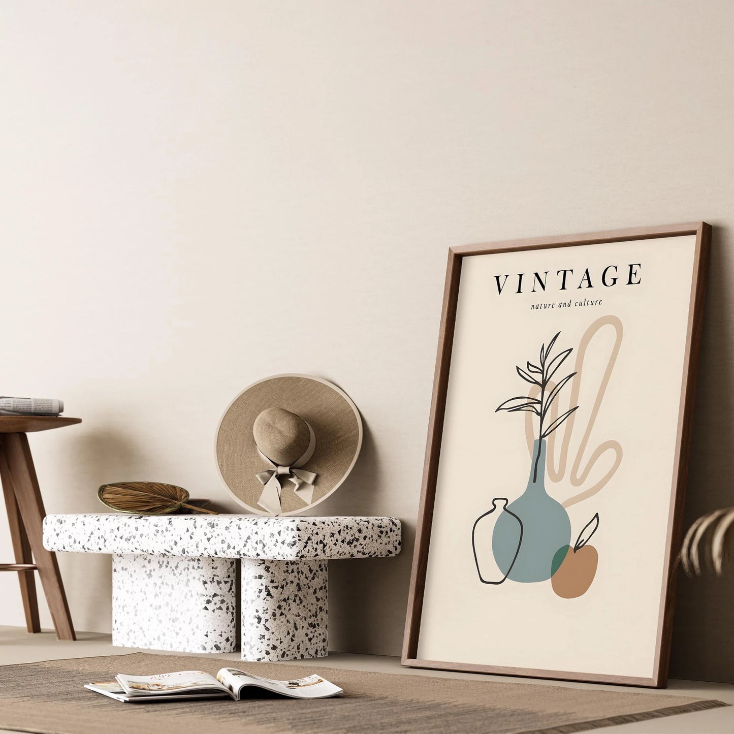 Matisse Kağıt Kesimleri Serisi Minimalist Vazo Çiçekler I Duvar Tablosu