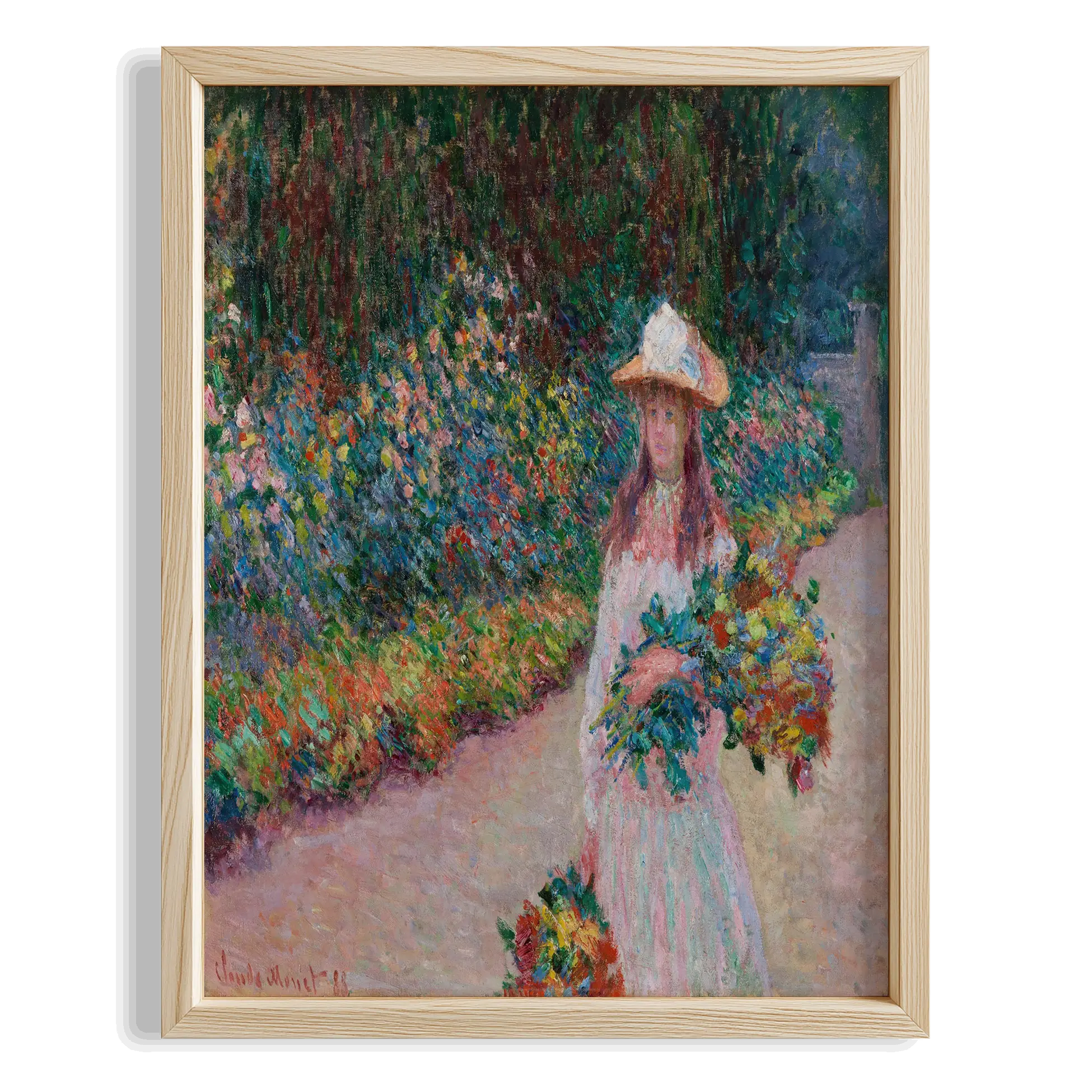 Bahçede Kadın - Claude Monet Ahşap Duvar Tablosu
