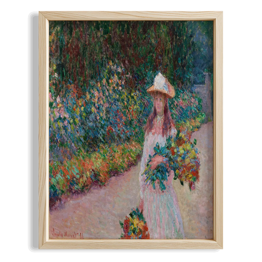 Bahçede Kadın - Claude Monet Ahşap Duvar Tablosu