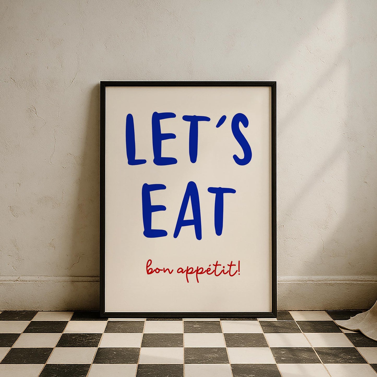 Let's Eat Bon Appétit Tipografi Mutfak Duvar Tablosu