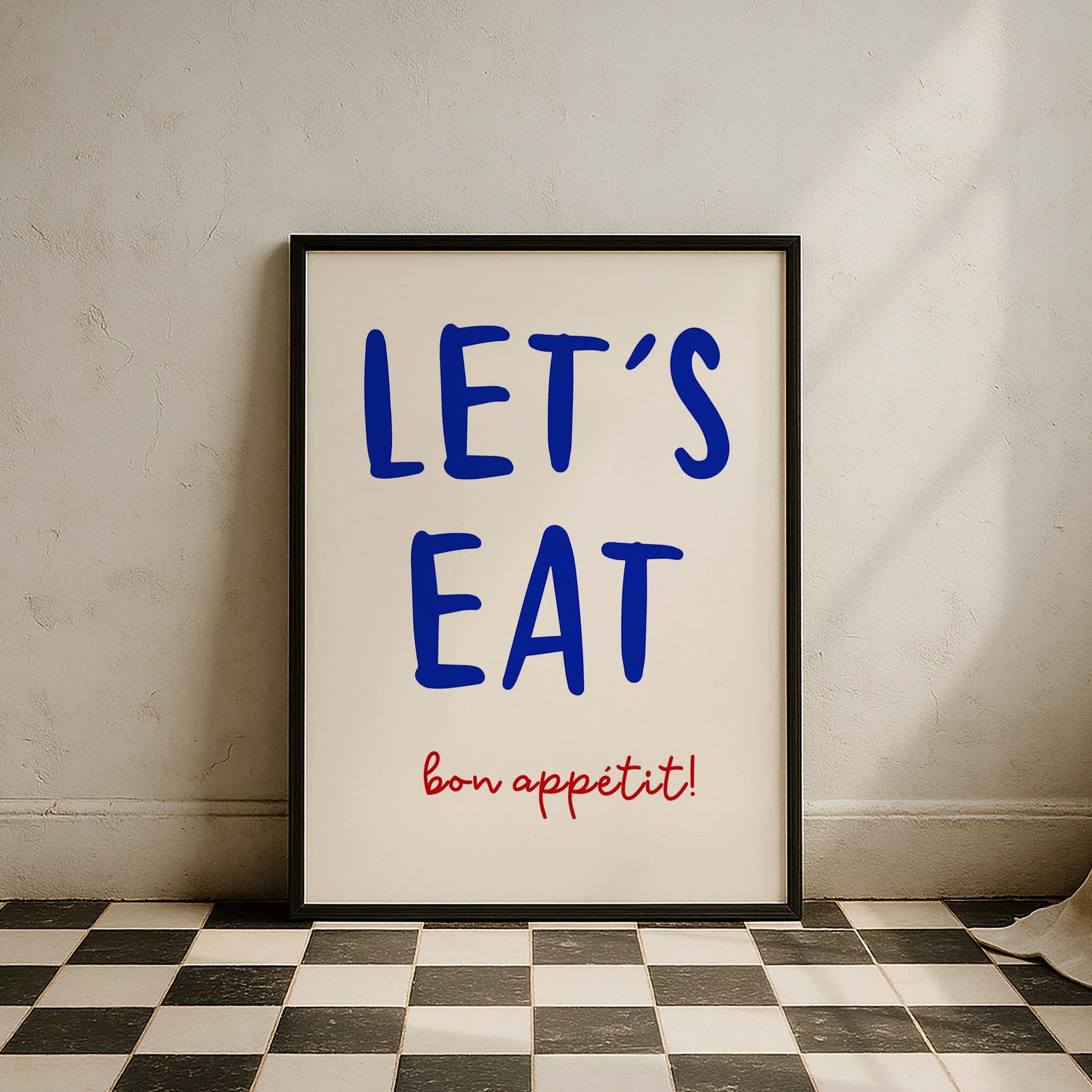 Let's Eat Bon Appétit Tipografi Mutfak Duvar Tablosu