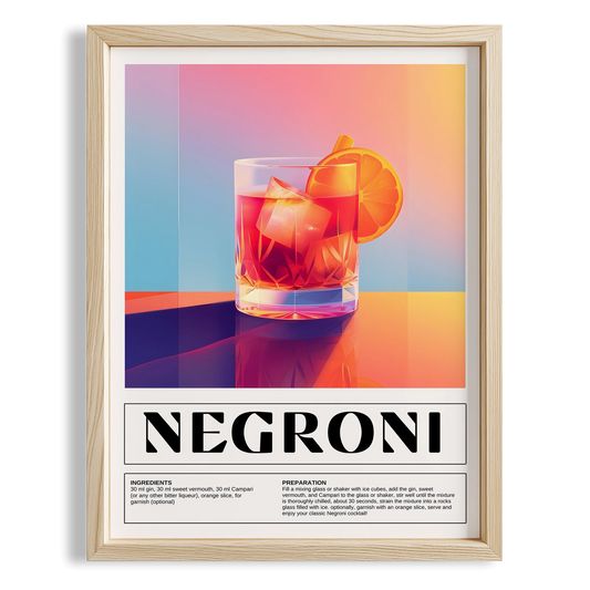 Negroni Kokteyl Tarifi Mutfak Duvar Tablosu