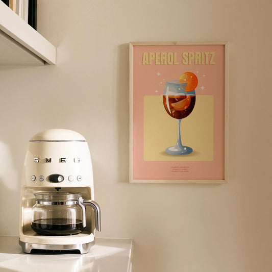 Aperol Spritz Kokteyli İllüstrasyon Mutfak Duvar Tablosu