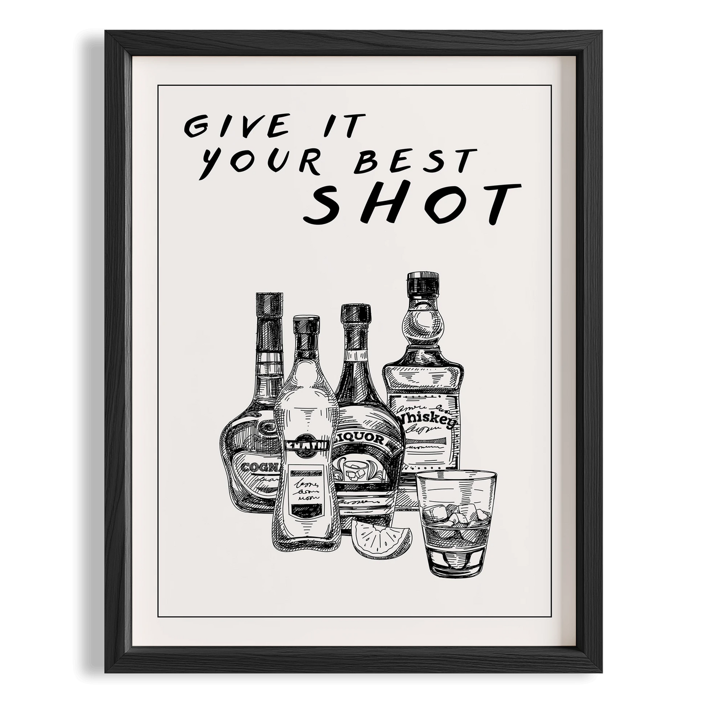Give It Your Best Shot Tipografik Mutfak Duvar Tablosu