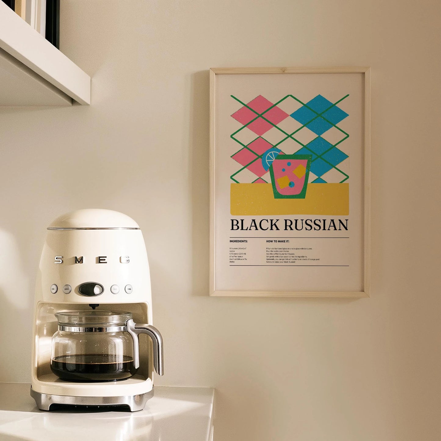 Black Russian Kokteyl Tarifi Mutfak Duvar Tablosu