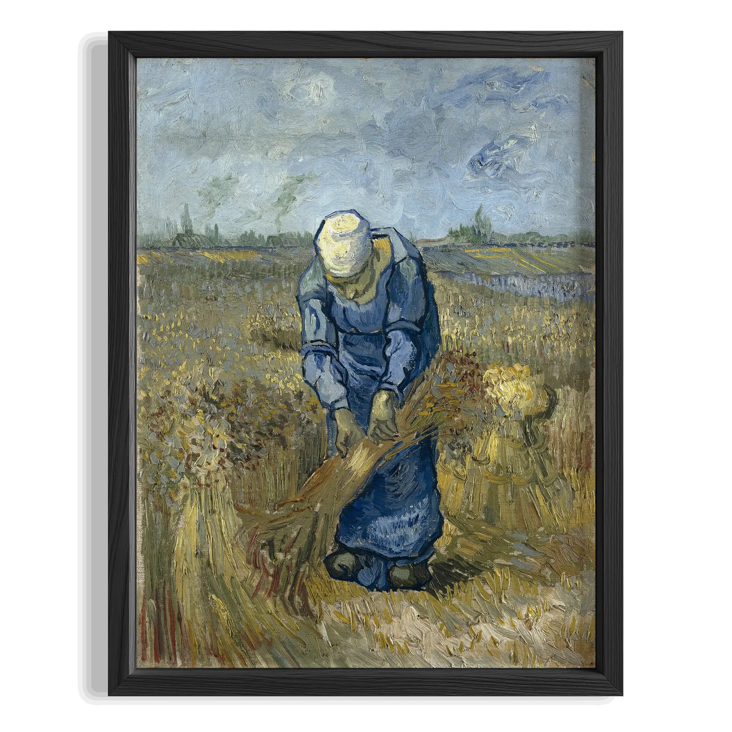 Tarlada Çalışan Kadın - Vincent Van Gogh Ahşap Duvar Tablosu