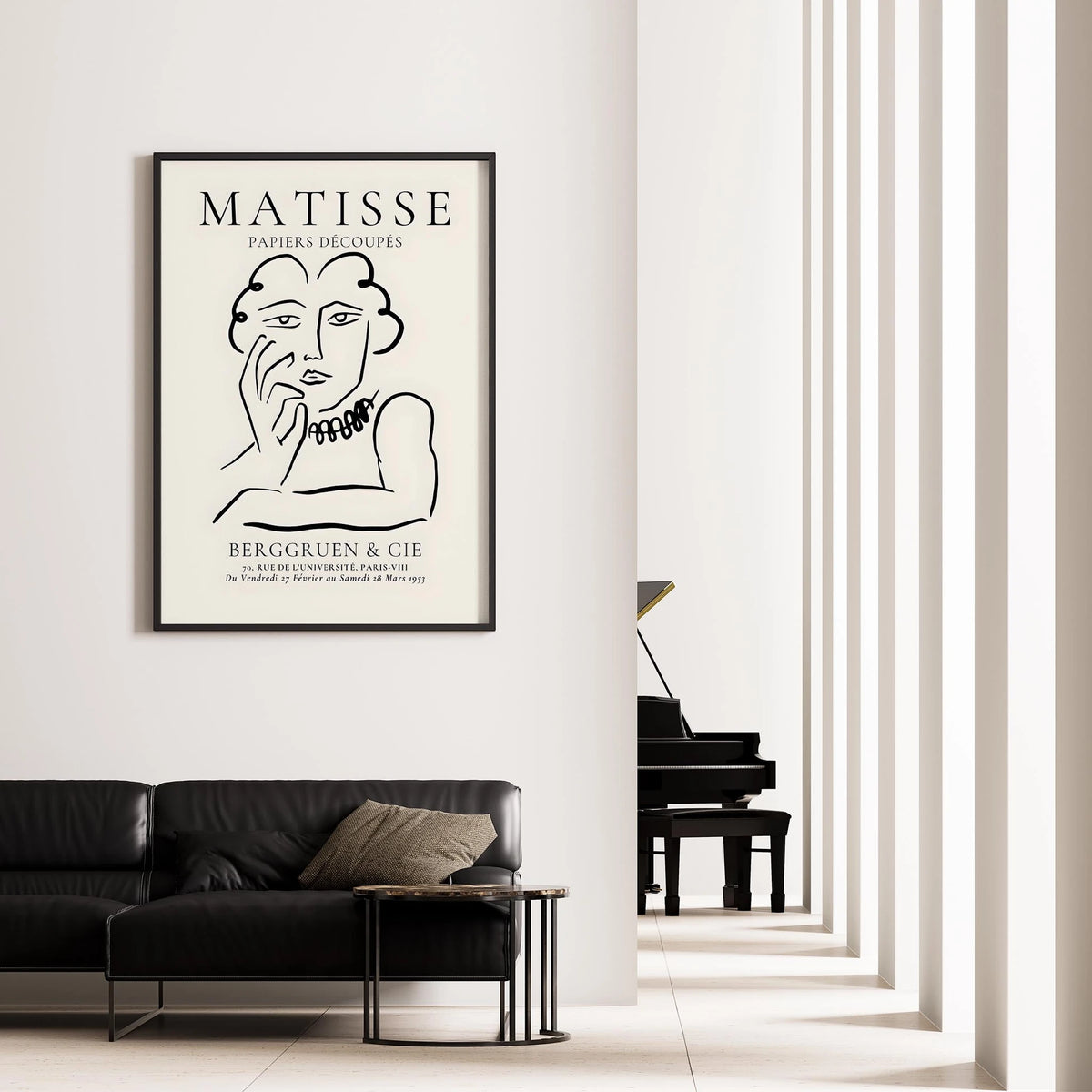 Matisse Kağıt Kesimleri Minimalist Çizgi Sanatı Estetik Kadın Portresi VIII Duvar Tablosu