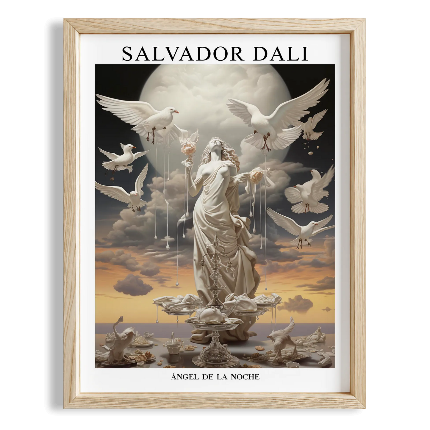 Melekler - Salvador Dali Ahşap Duvar Tablosu