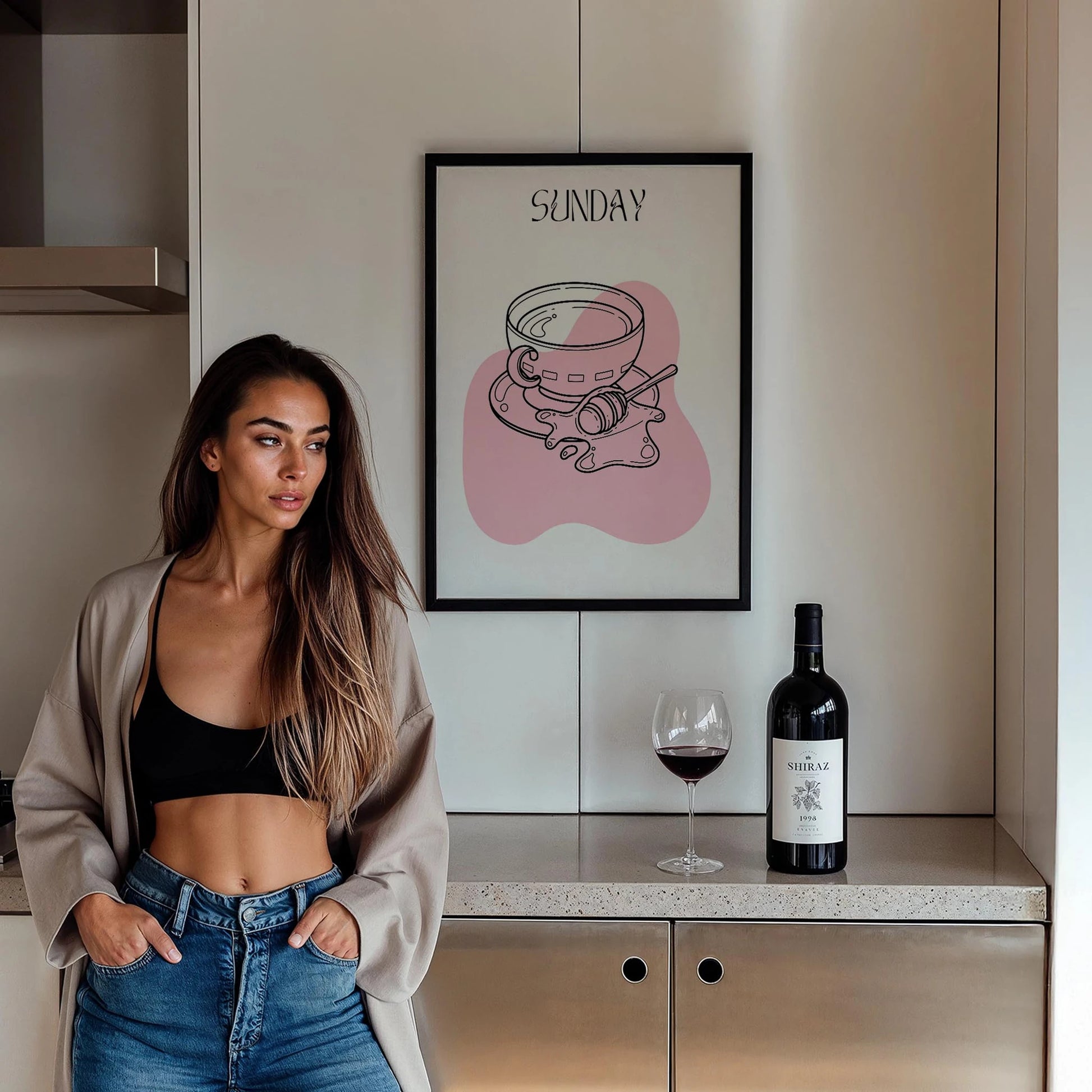 Pazar Günü Weekend Drinks Çay Mutfak Duvar Tablosu