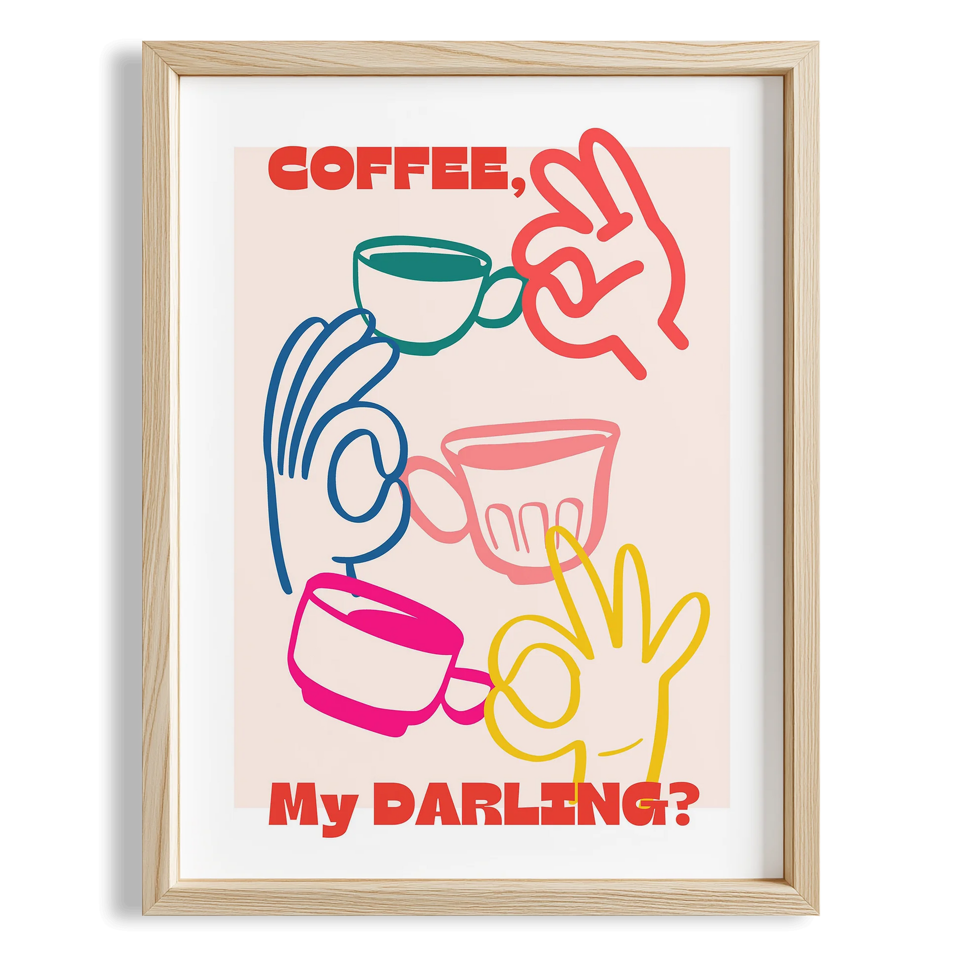 Coffee My Darling Kahve Tipografi Mutfak Duvar Tablosu