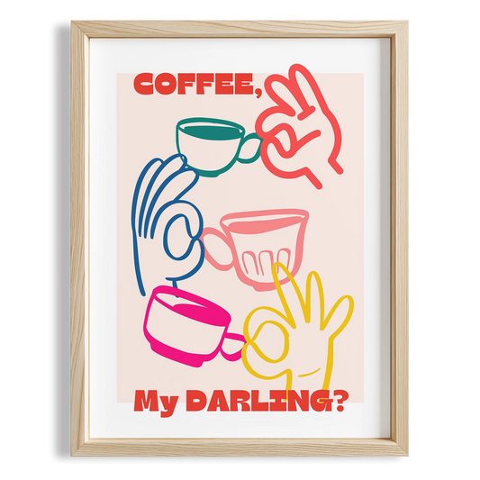 Coffee My Darling Kahve Tipografi Mutfak Duvar Tablosu