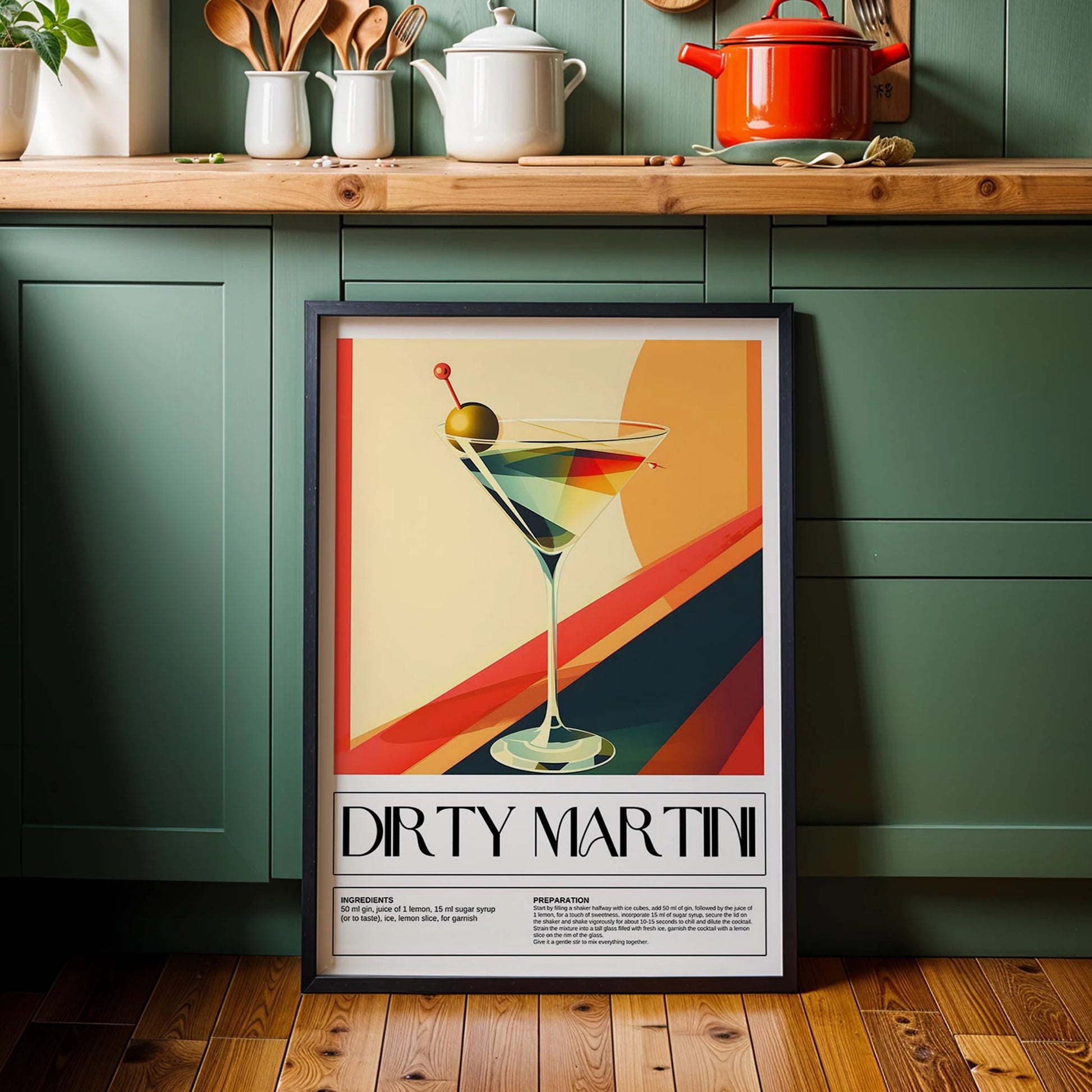 Dirty Martini Kokteyl Tarifi Mutfak Duvar Tablosu