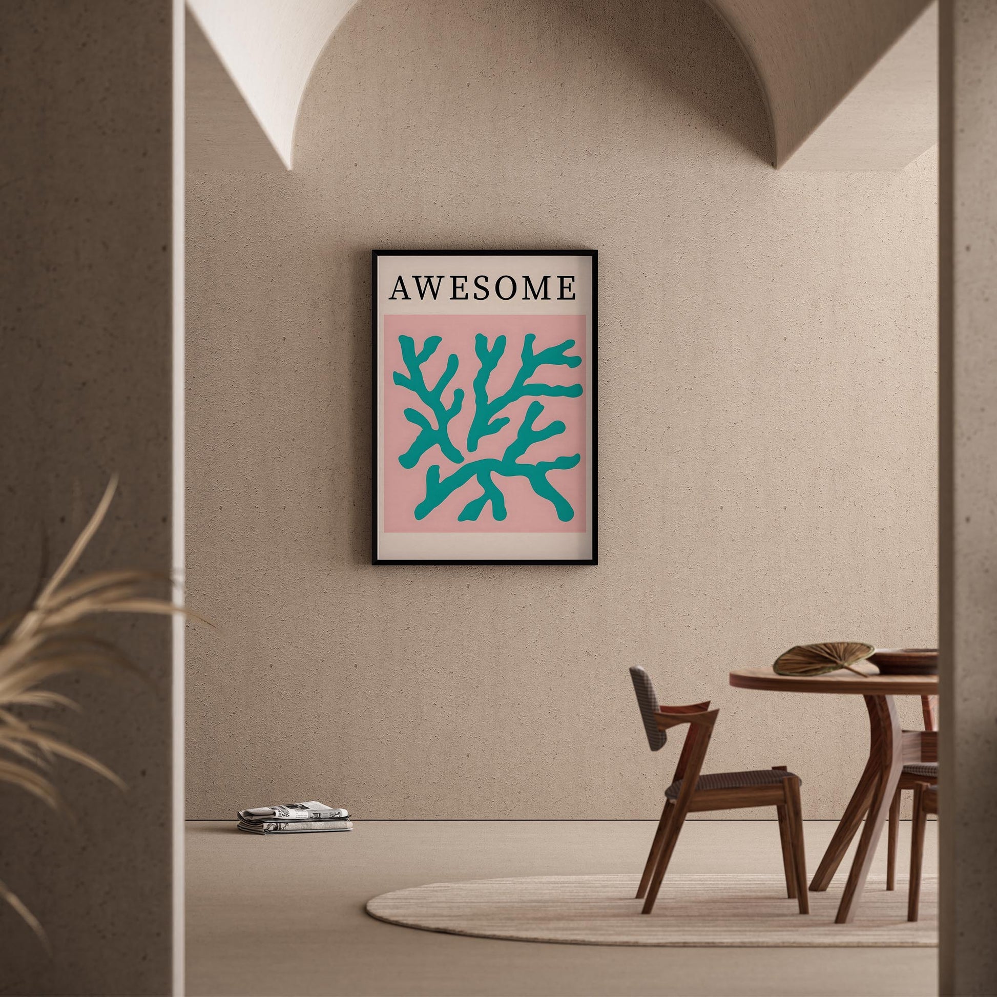 Matisse Kağıt Kesimleri Abstract Serisi AWESOME Tipografi I Duvar Tablosu
