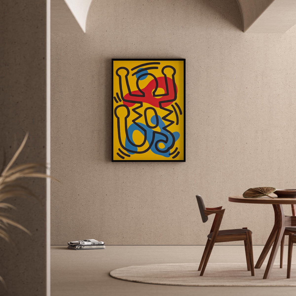 Renkli Dans - Keith Haring Ahşap Duvar Tablosu