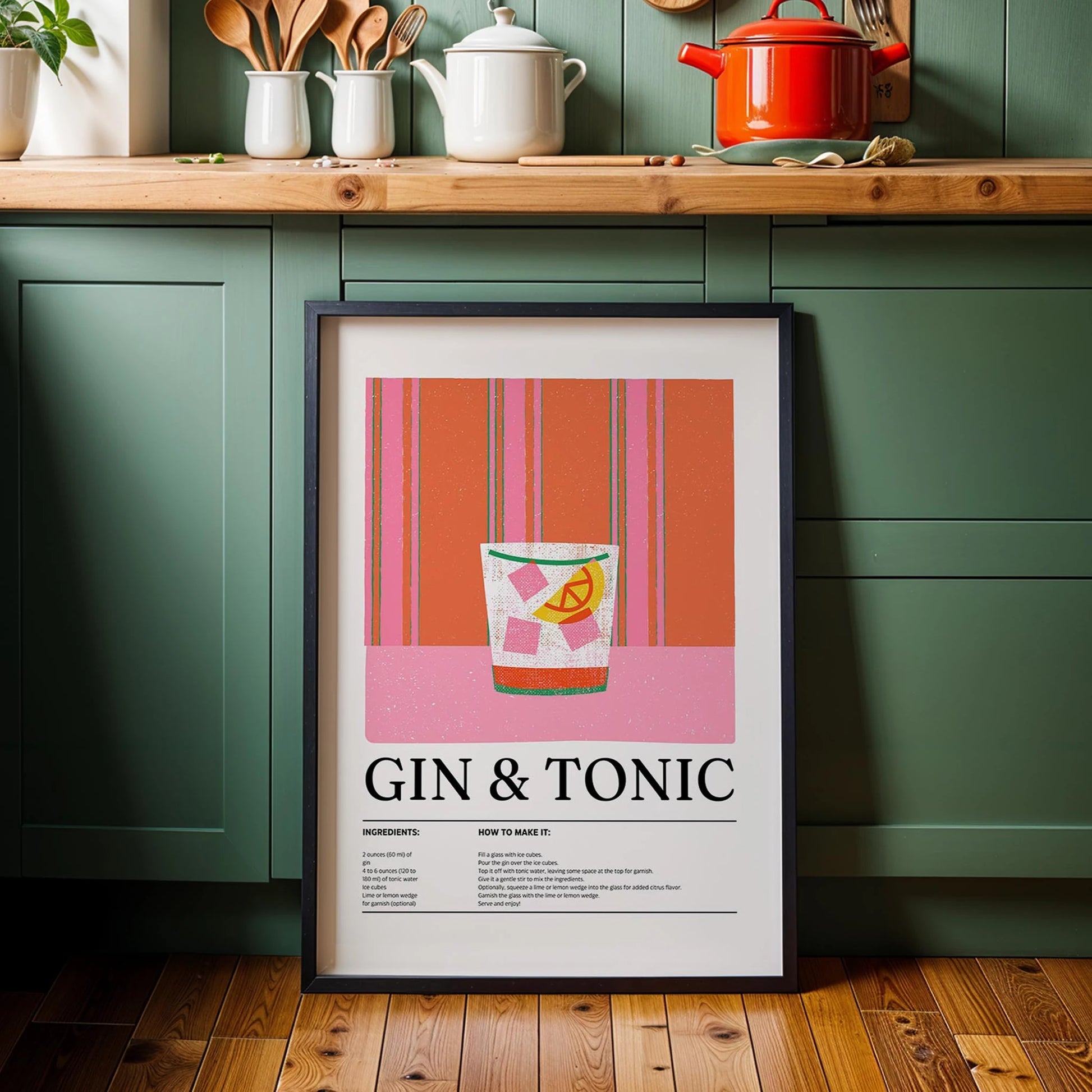 Gin & Tonic Kokteyl Posteri Mutfak Duvar Tablosu