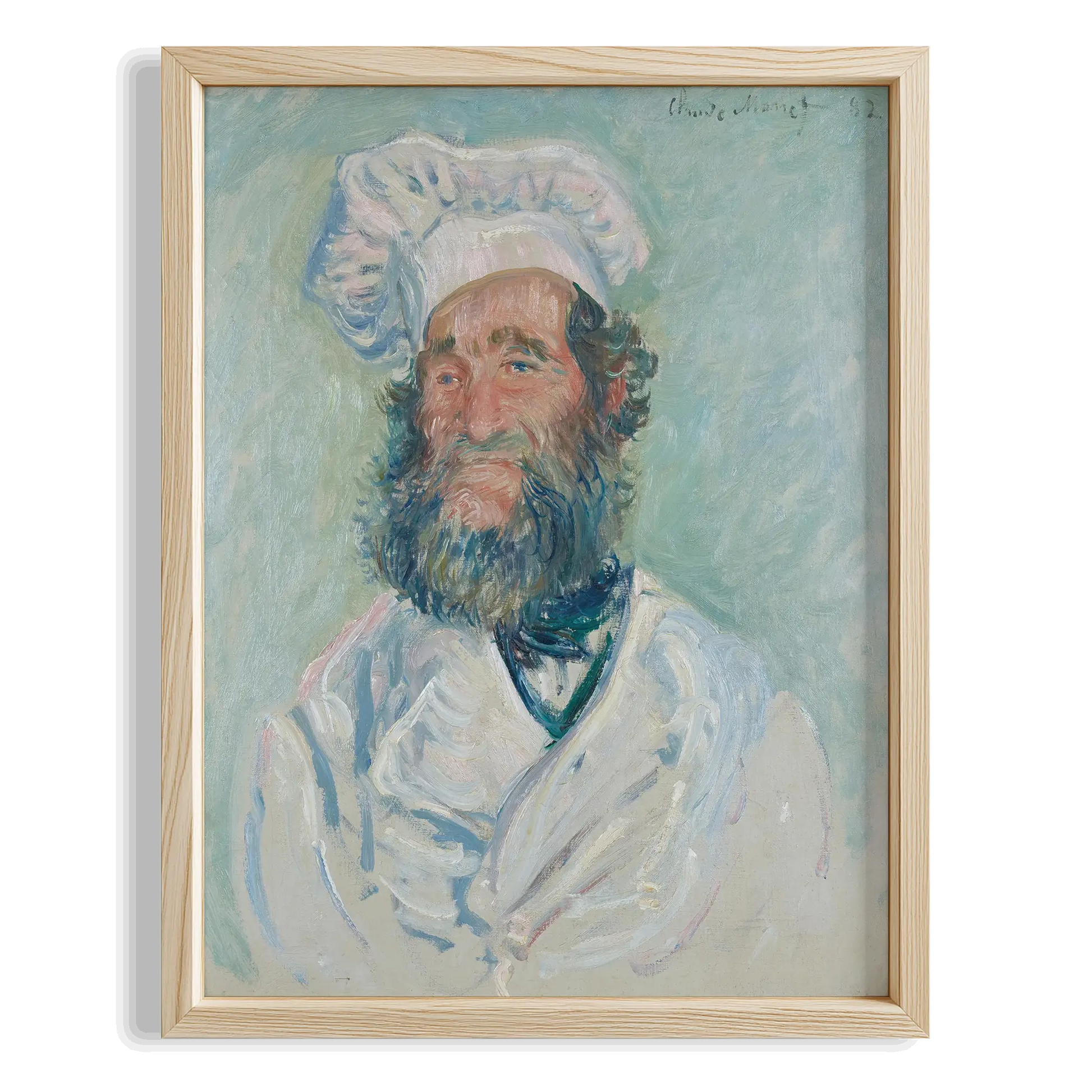 Aşçı Portresi - Claude Monet Ahşap Duvar Tablosu