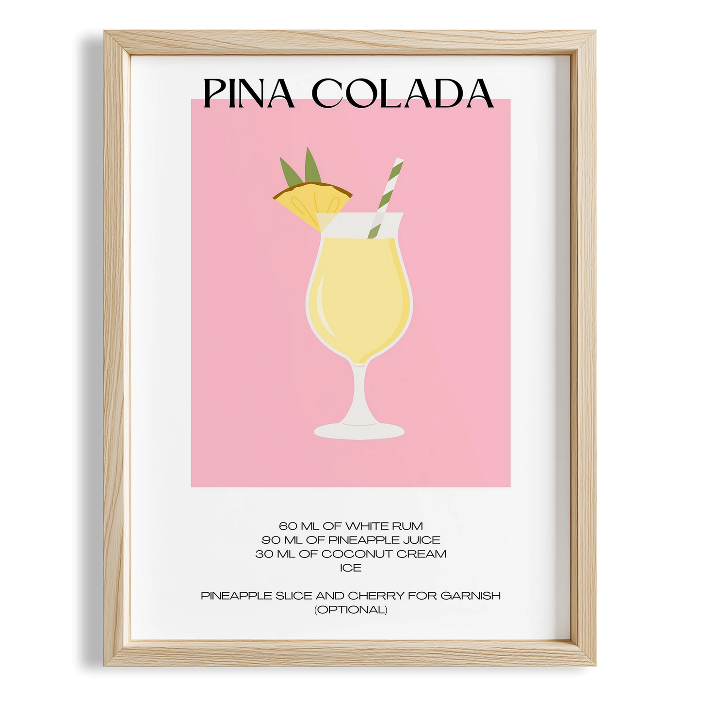 Pina Colada Kokteyl Tarifi Mutfak Duvar Tablosu