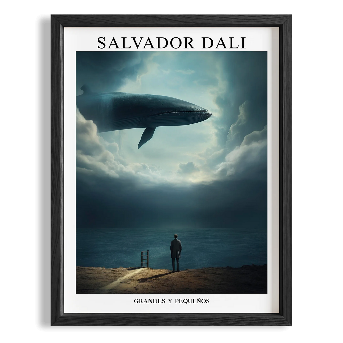 Gökten Gelen Balık - Salvador Dali Ahşap Duvar Tablosu