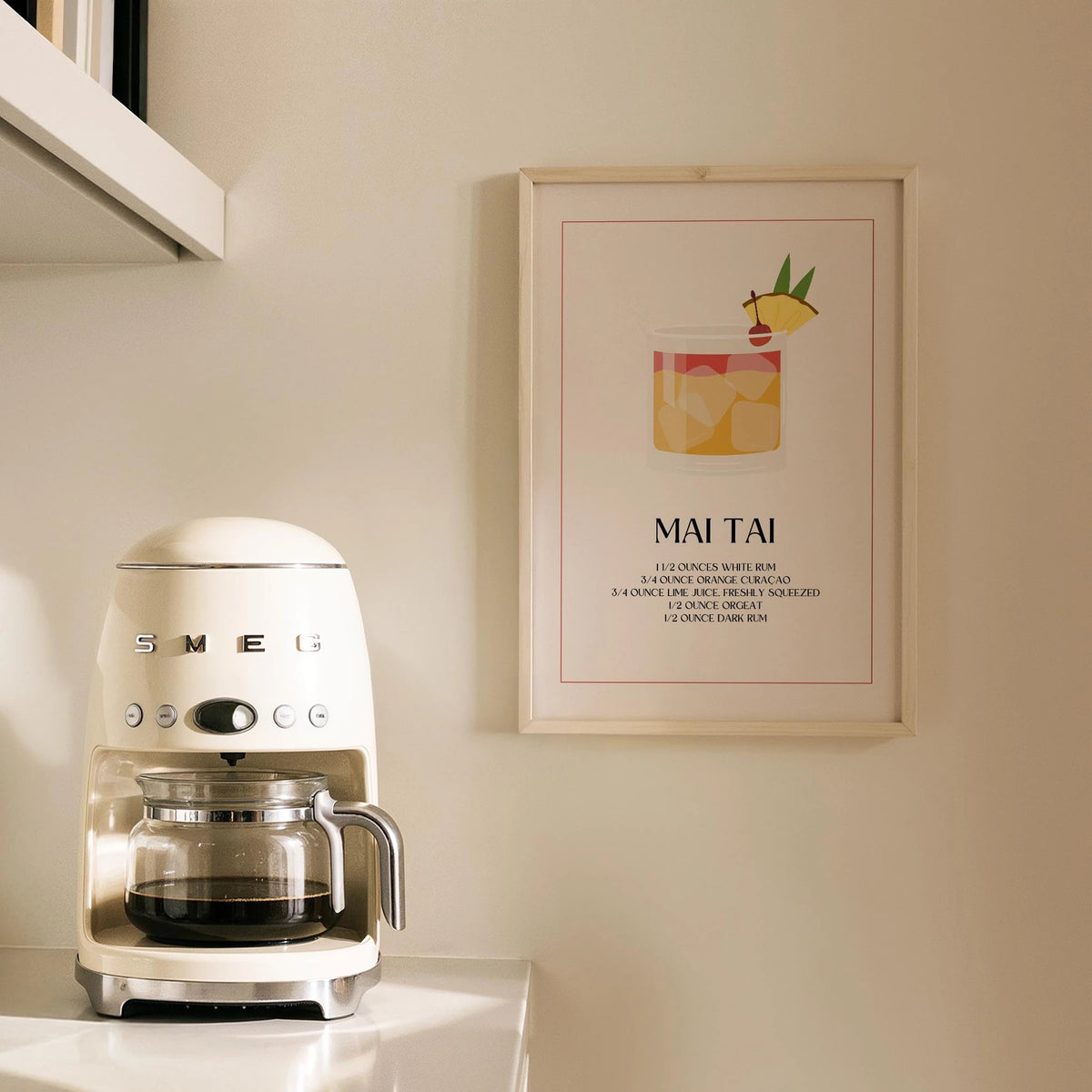 Mai Tai Kokteyli Minimal Mutfak Duvar Tablosu