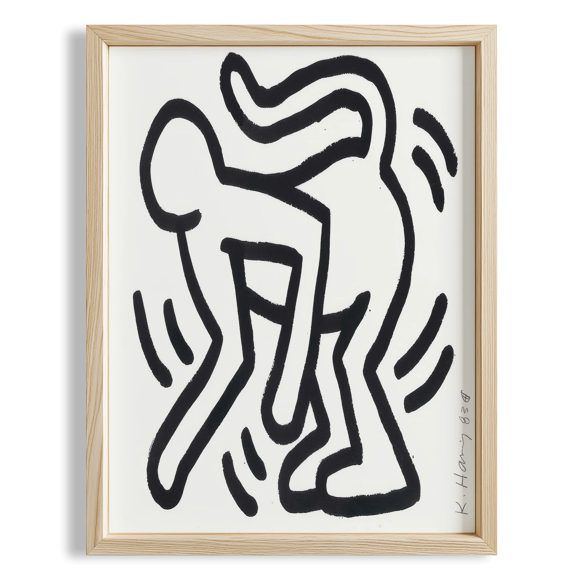 Dans Eden Çift - Keith Haring Ahşap Duvar Tablosu