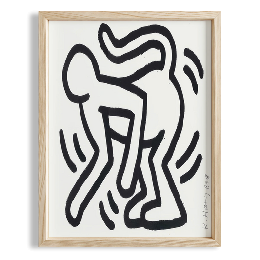 Dans Eden Çift - Keith Haring Ahşap Duvar Tablosu