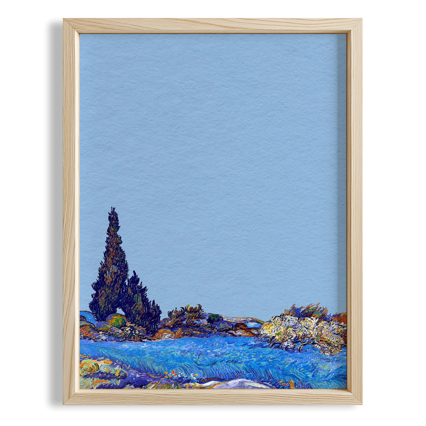 Mavi Manzara - Vincent Van Gogh Ahşap Duvar Tablosu