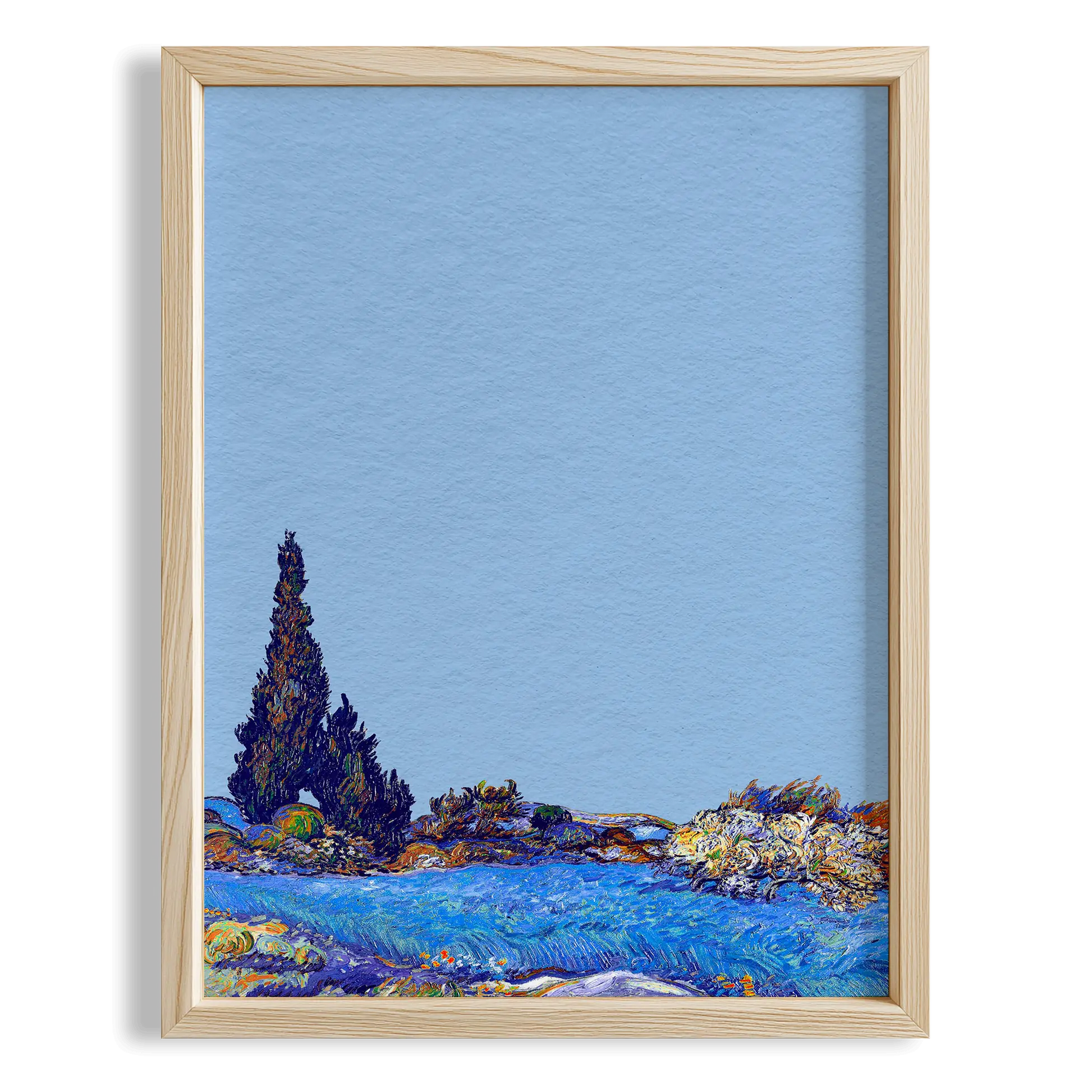 Mavi Manzara - Vincent Van Gogh Ahşap Duvar Tablosu